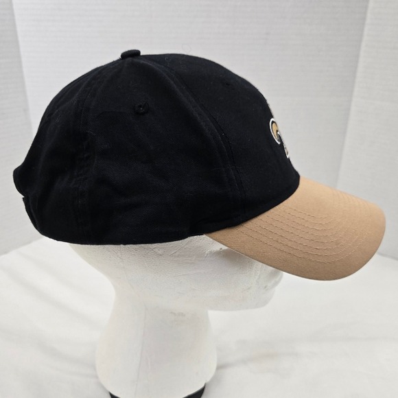 VTG Y2K Reebok New Orleans Saints Hat Cap Adjustable Black Gold Fleur De Lis NFL - Picture 9 of 10